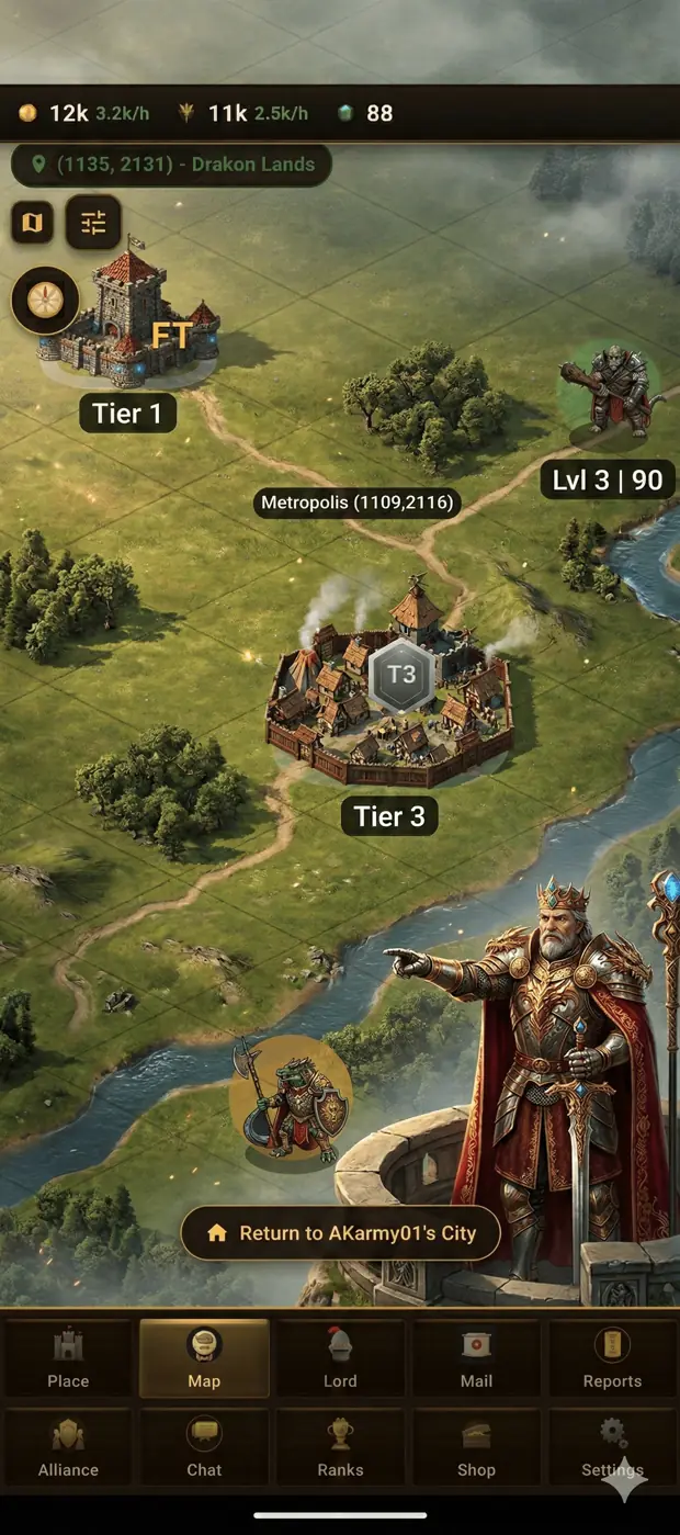 City management screen