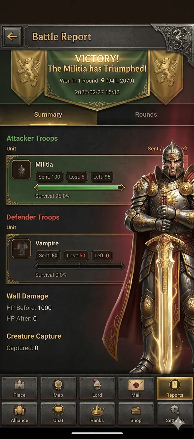 Player progress screen