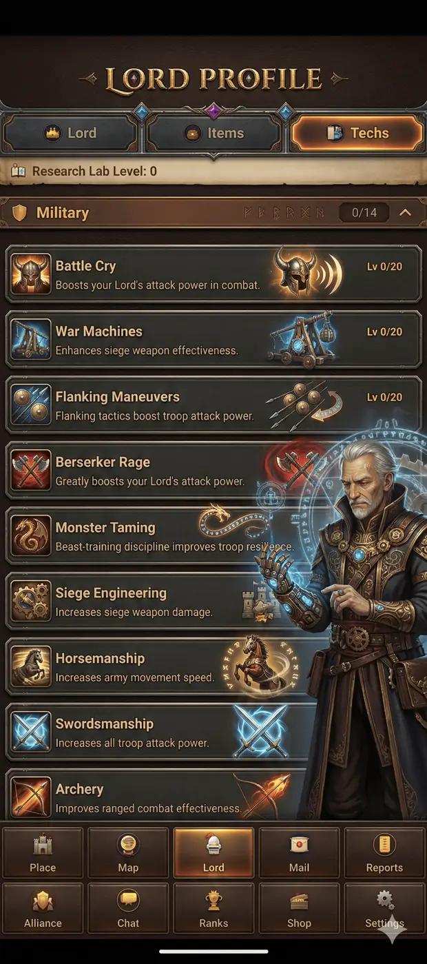 Reports and messages screen